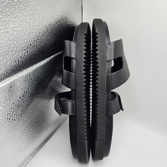 NIB Women's Steve Madden Mayven Black‎ Leather Slides Size 9.5 - Picture 4 of 8